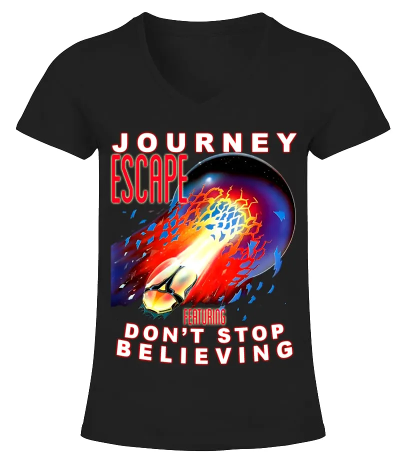 018- Journey - Don't Stop Believin' (1) Camiseta cuello pico Mujer