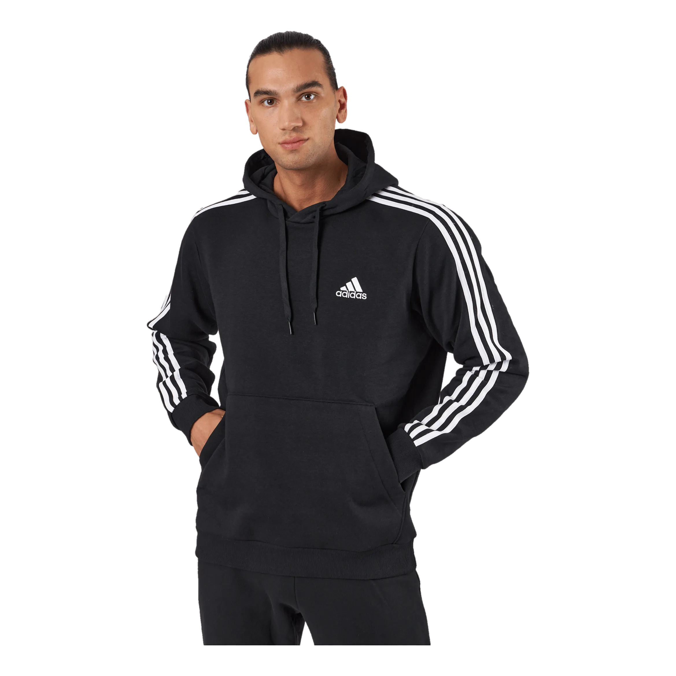 Adidas Essentials Fleece 3-Stripes Hoodie Black