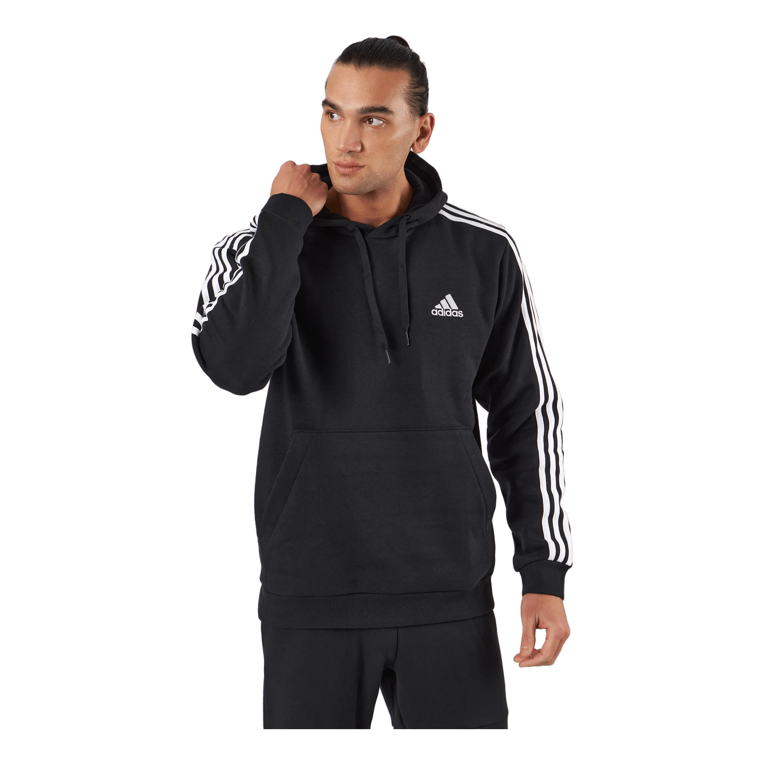 Adidas Essentials Fleece 3-Stripes Hoodie Black