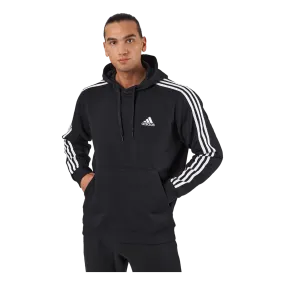 Adidas Essentials Fleece 3-Stripes Hoodie Black