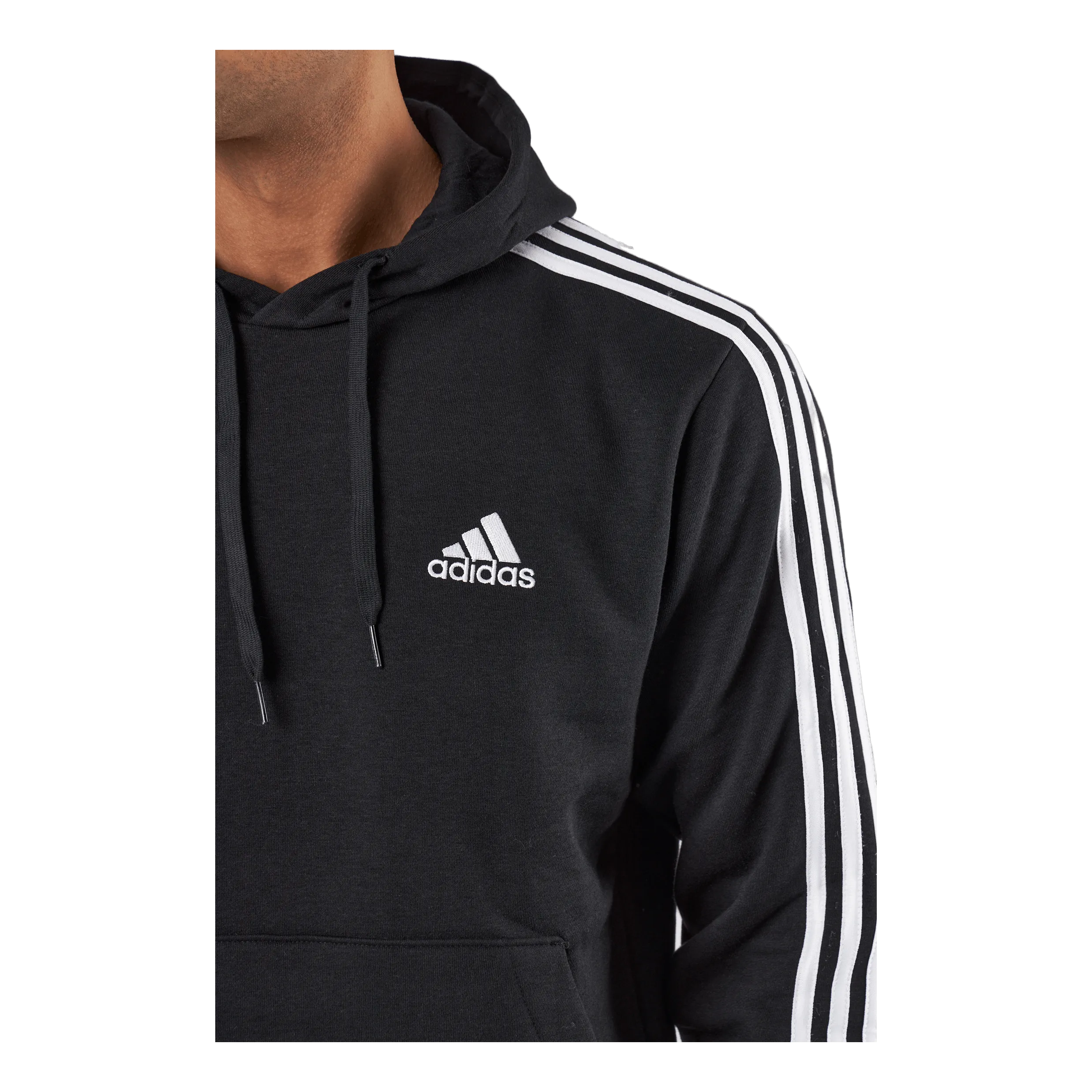 Adidas Essentials Fleece 3-Stripes Hoodie Black