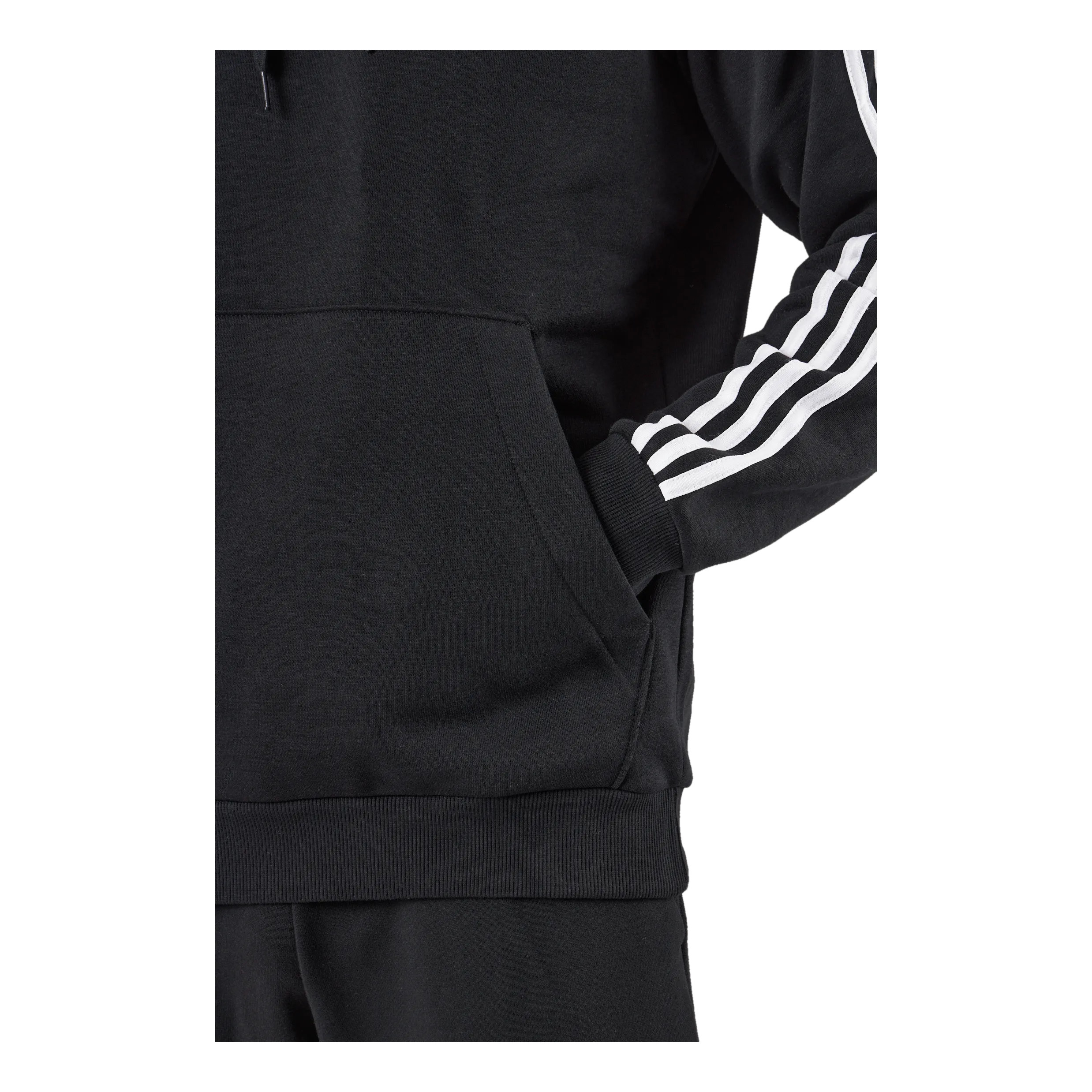 Adidas Essentials Fleece 3-Stripes Hoodie Black