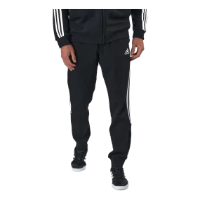 Adidas Essentials Tapered Cuff 3 Stripes Pants Black / White