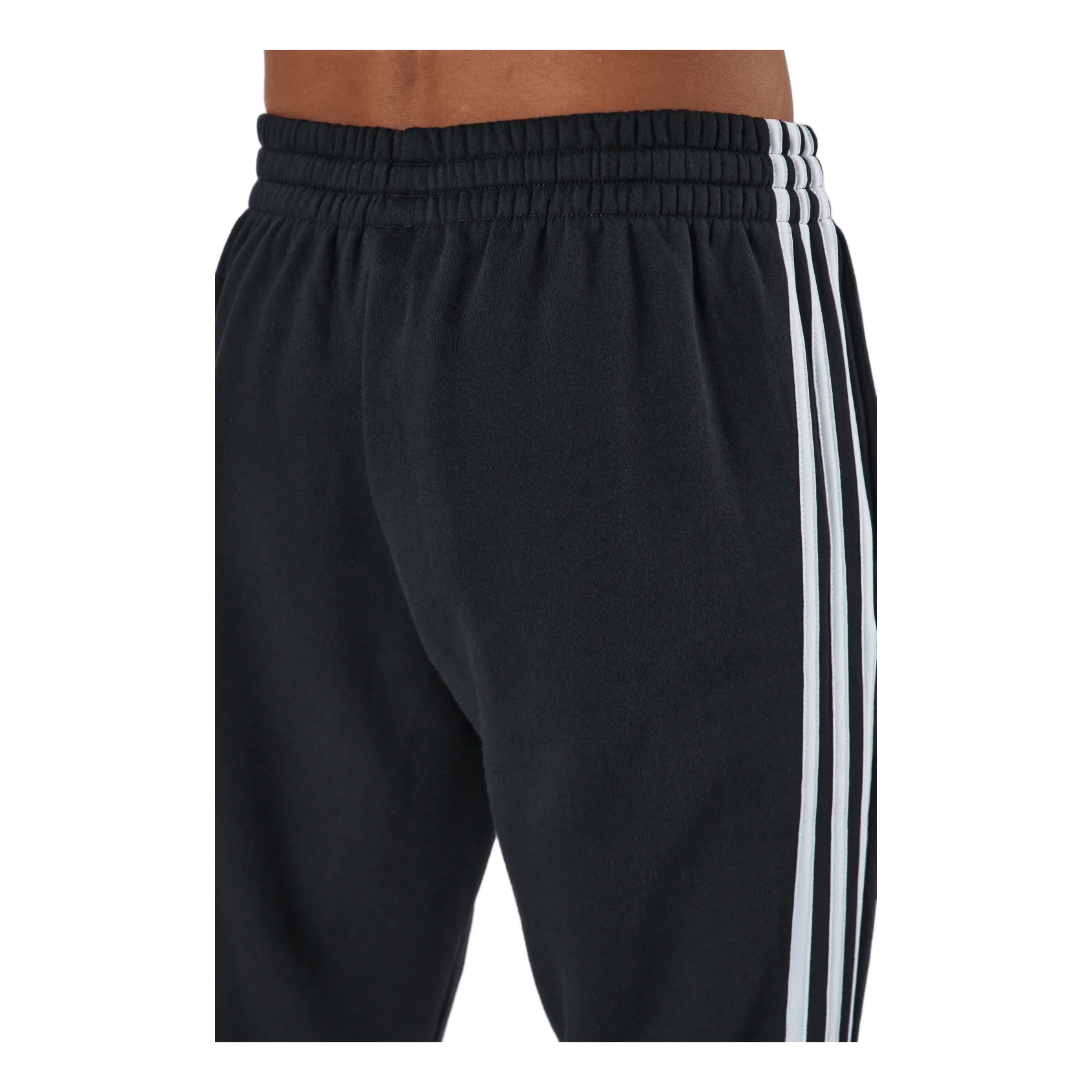 Adidas Essentials Tapered Cuff 3 Stripes Pants Black / White