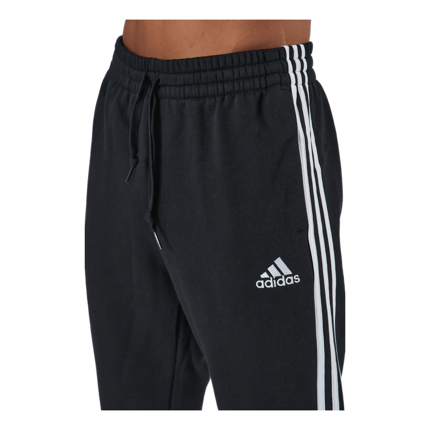 Adidas Essentials Tapered Cuff 3 Stripes Pants Black / White