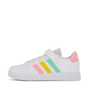 Adidas Grand Court Elastic Lace and Top Strap Shoes Cloud White / Pulse Mint / Beam Pink