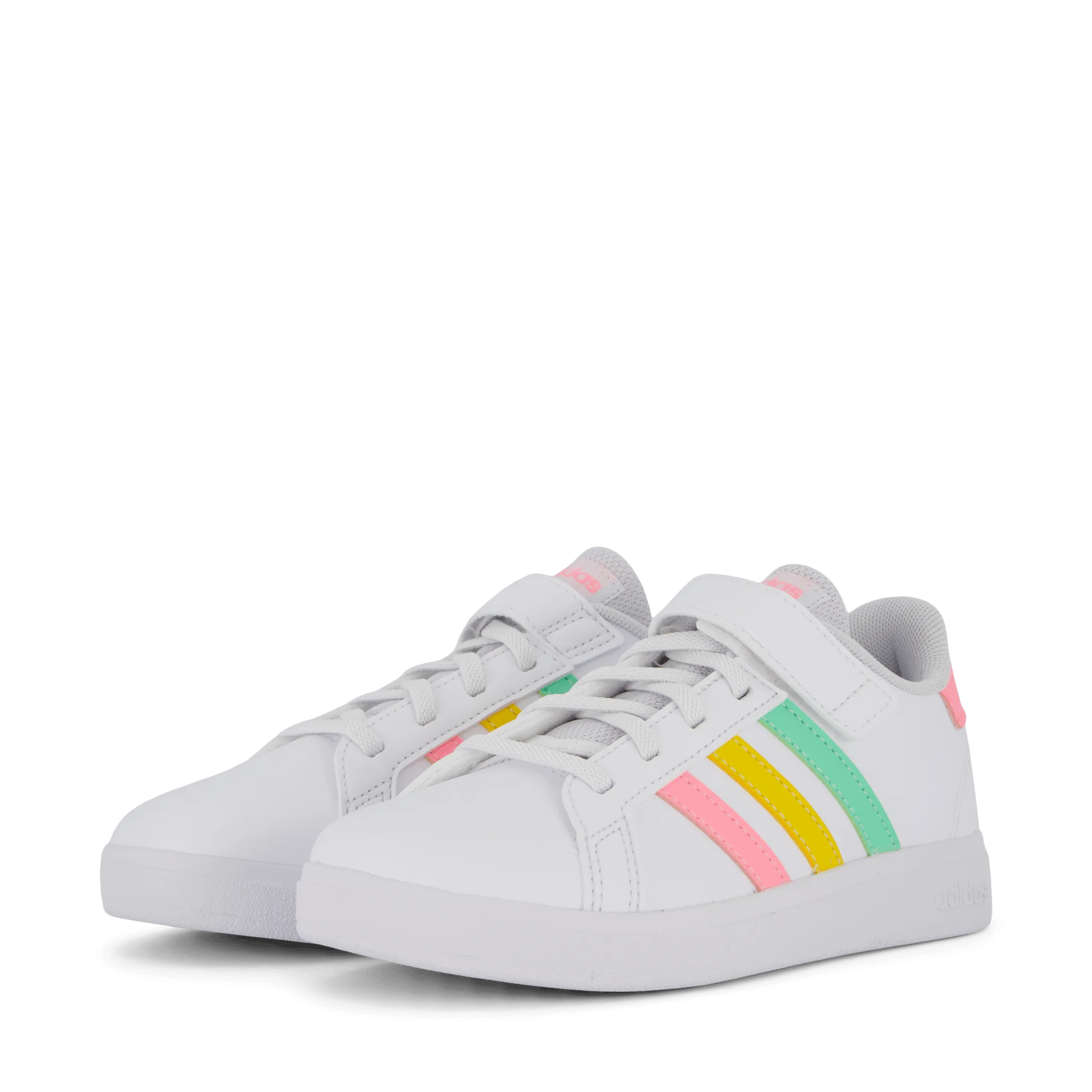 Adidas Grand Court Elastic Lace and Top Strap Shoes Cloud White / Pulse Mint / Beam Pink