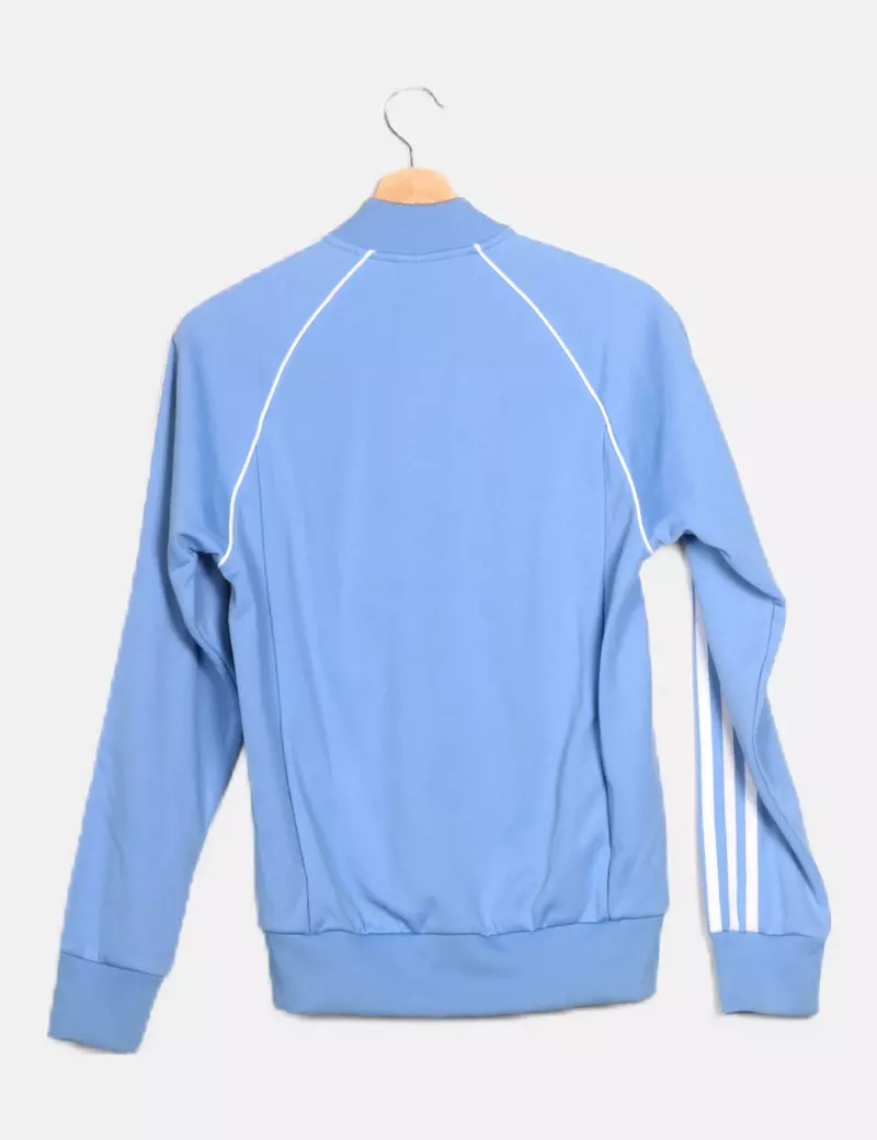 Adidas Sudadera cremallera azul logo