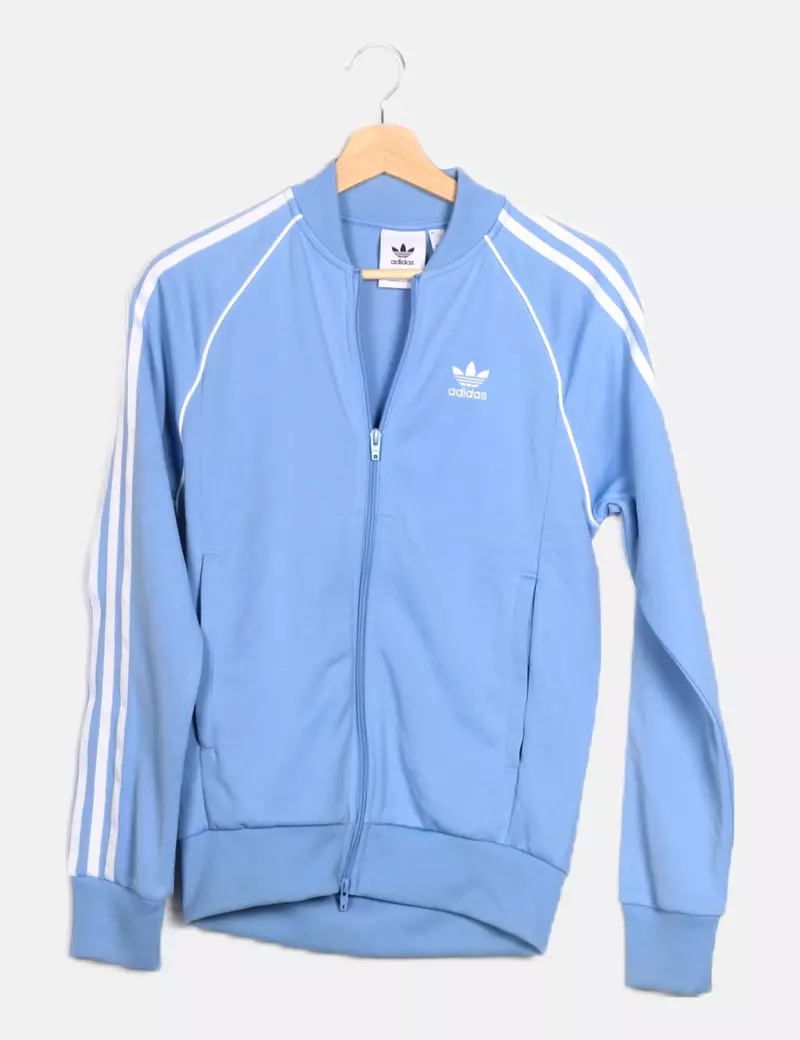 Adidas Sudadera cremallera azul logo