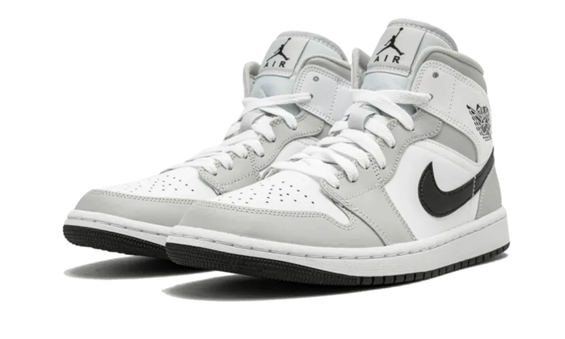 Air Jordan 1 Mid White Light Smoke Grey