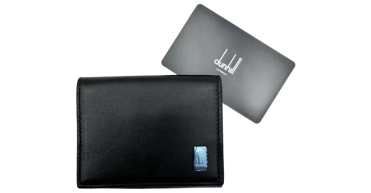 Alfred Dunhill Monedero Dunhill de cuero negro 