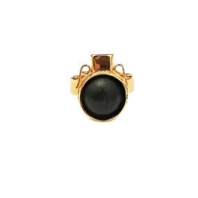 Anillo Cántaro con Perla de Barro Negro - Oro