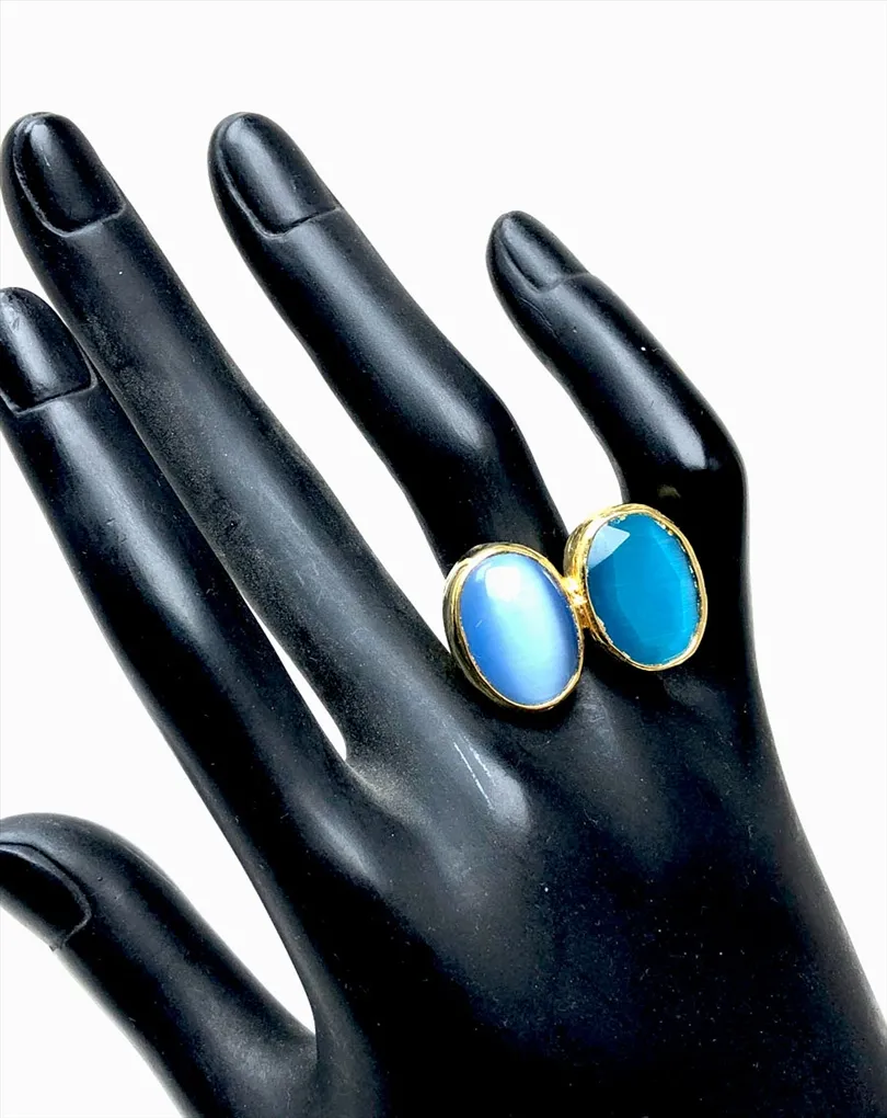 ANILLOS Y SORTIJAS DE MUJER CON PIEDRAS EN TONOS AZULES