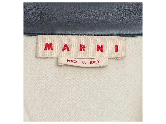 Autre Marque Marni Chaqueta De Cuero Azul Marino 