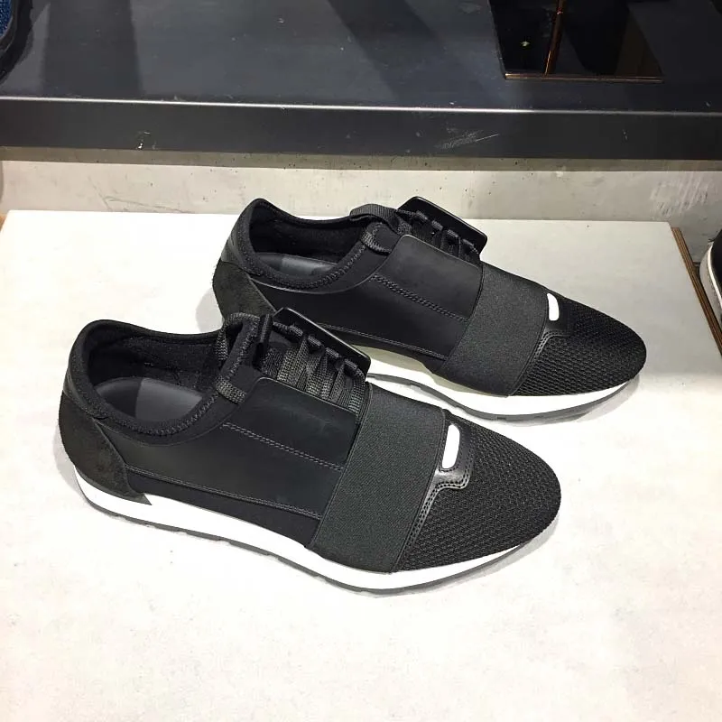 Balenciaga Hombre Race Runners Zapatos Negro