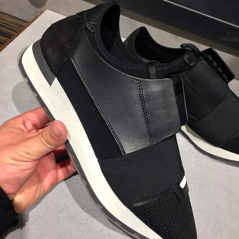 Balenciaga Hombre Race Runners Zapatos Negro