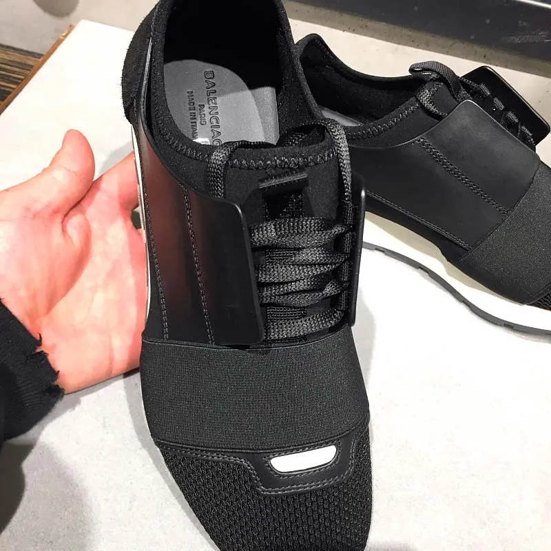 Balenciaga Hombre Race Runners Zapatos Negro