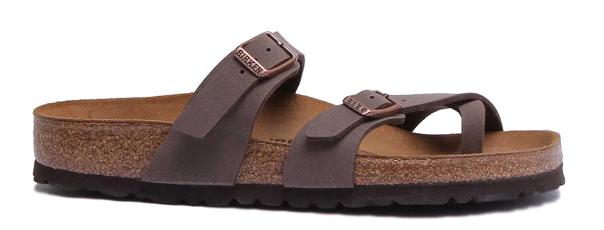 Birkenstock Mayari Sandalia de tiras de cuero engrasado para mujer en oliva