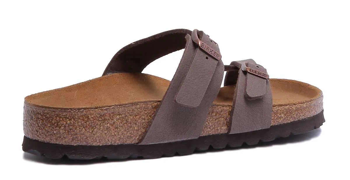 Birkenstock Mayari Sandalia de tiras de cuero engrasado para mujer en oliva