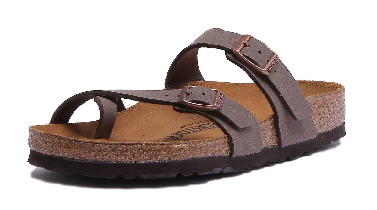 Birkenstock Mayari Sandalia de tiras de cuero engrasado para mujer en oliva