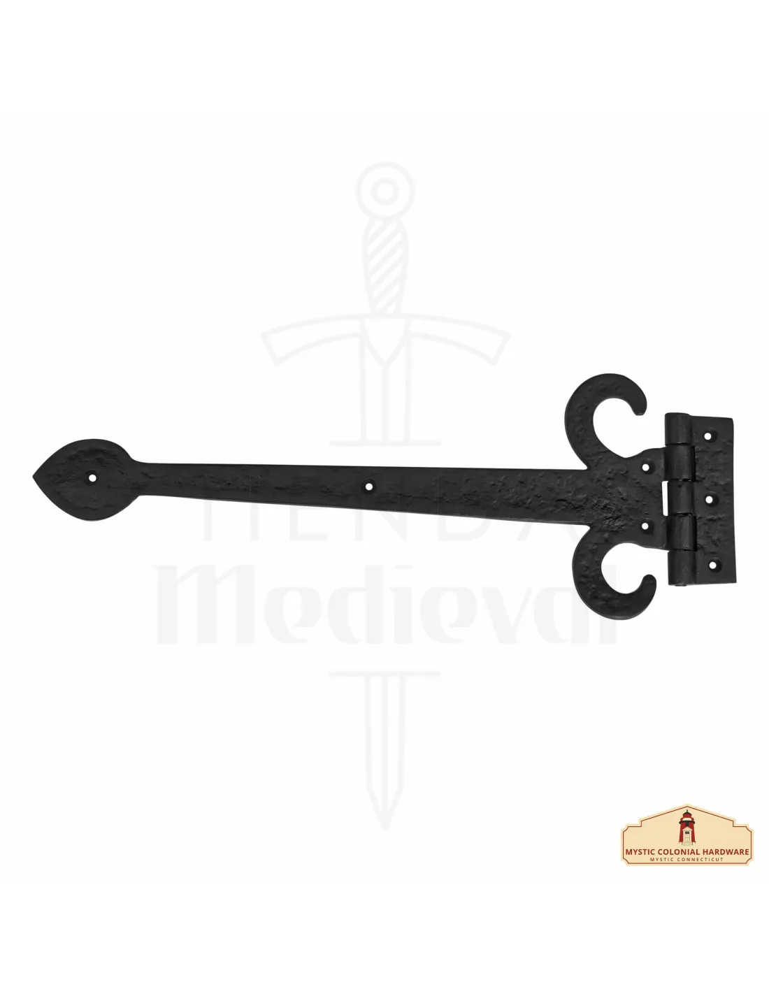 Bisagra medieval para puertas acero negro (43 cm.)