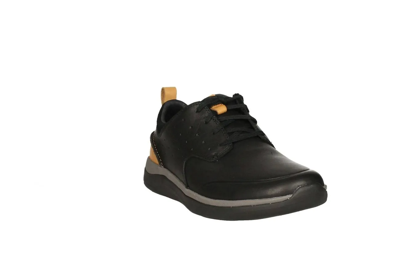 Blucher Piel Negro Lados Picados Talon Cuero Cerco Gris