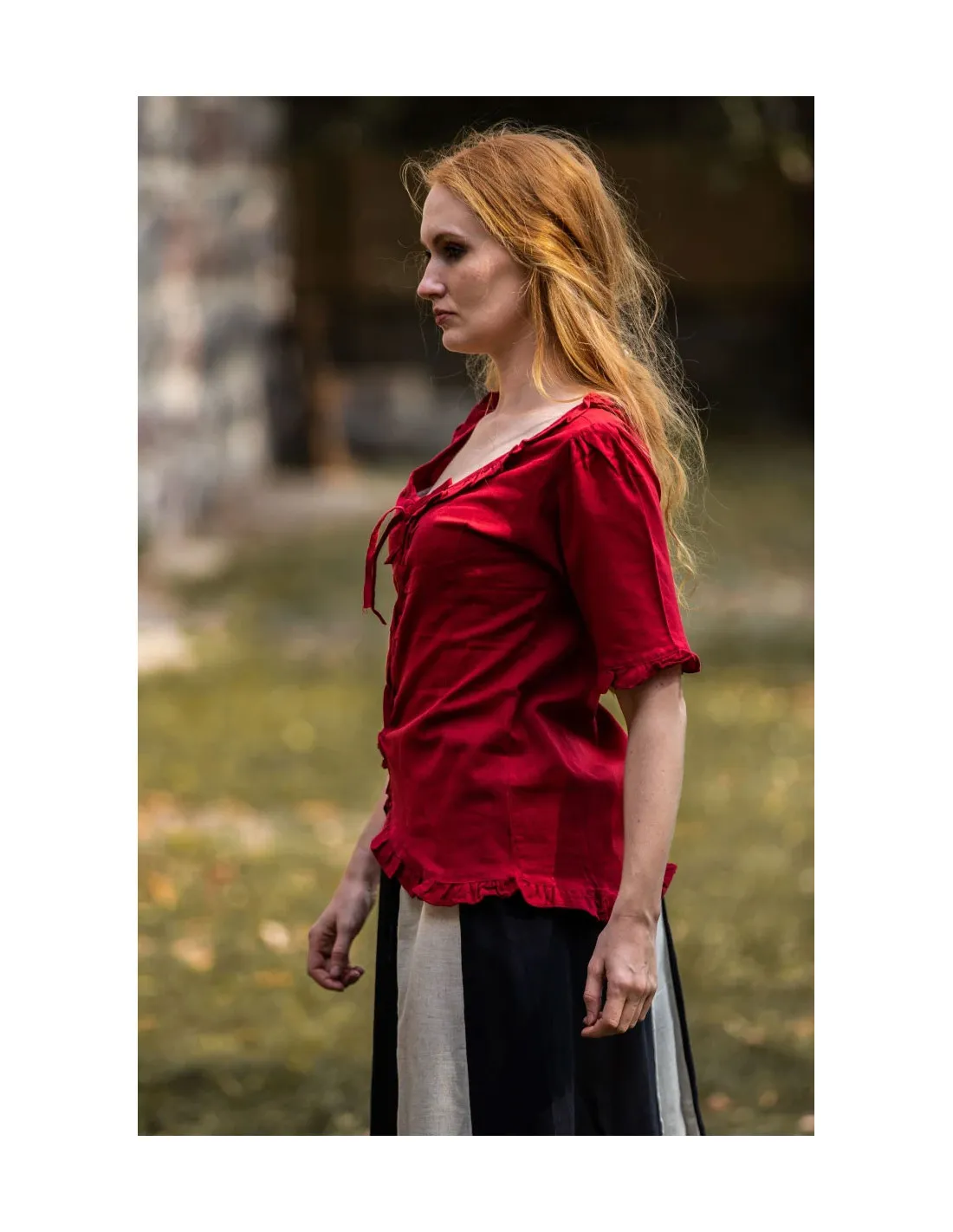 Blusa medieval mujer Bea, color rojo