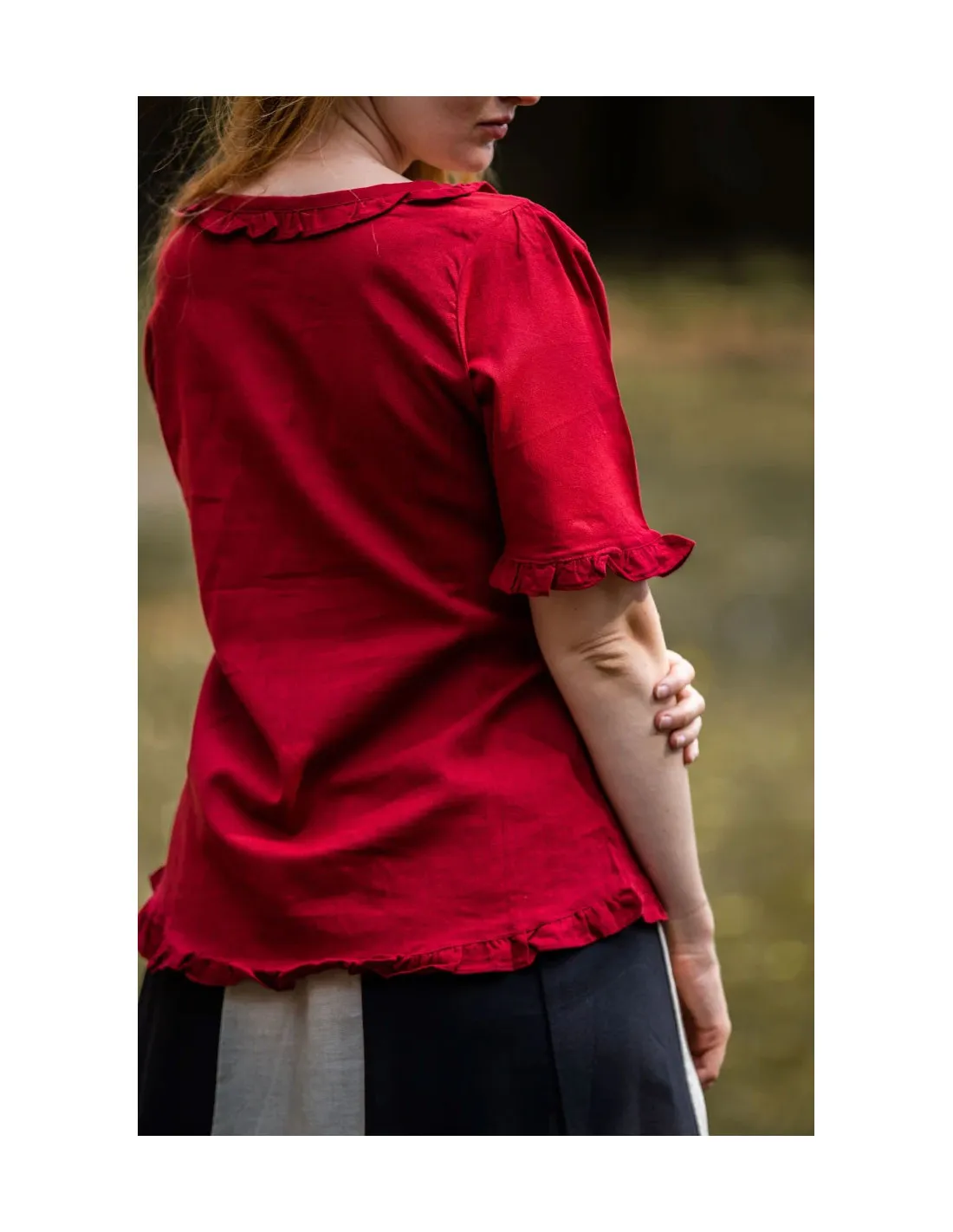 Blusa medieval mujer Bea, color rojo