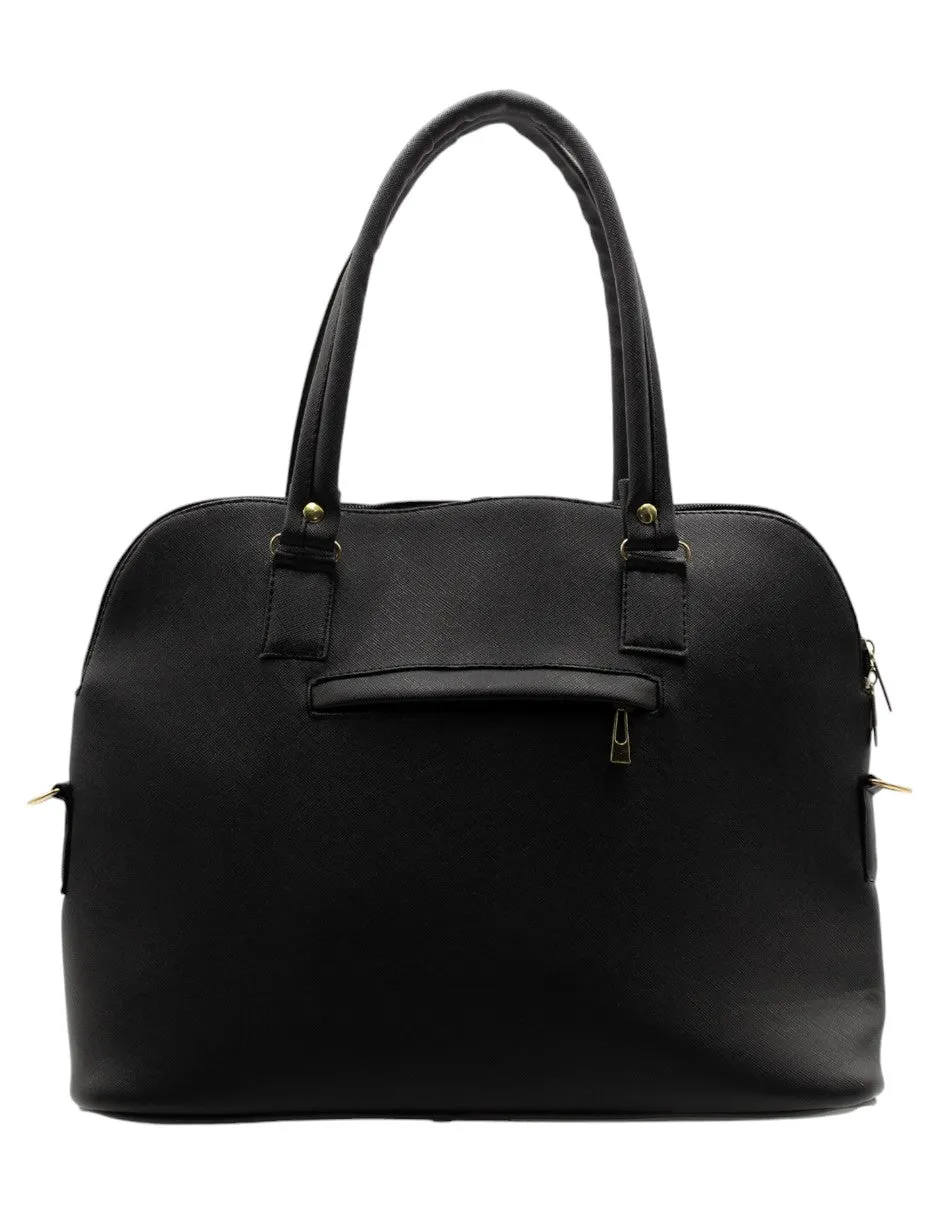 Bolsa Satchel en Piel vegana Color Negro