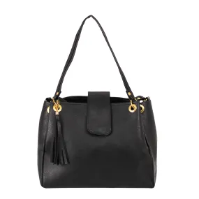 Bolsa Satchel Tipo Bowler Doble Asa Color Negro