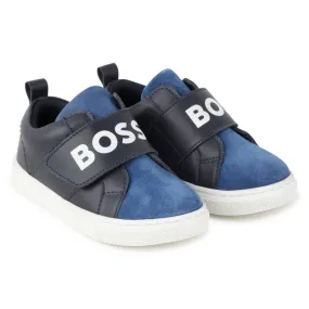 BOSS Zapatillas de piel con velcro