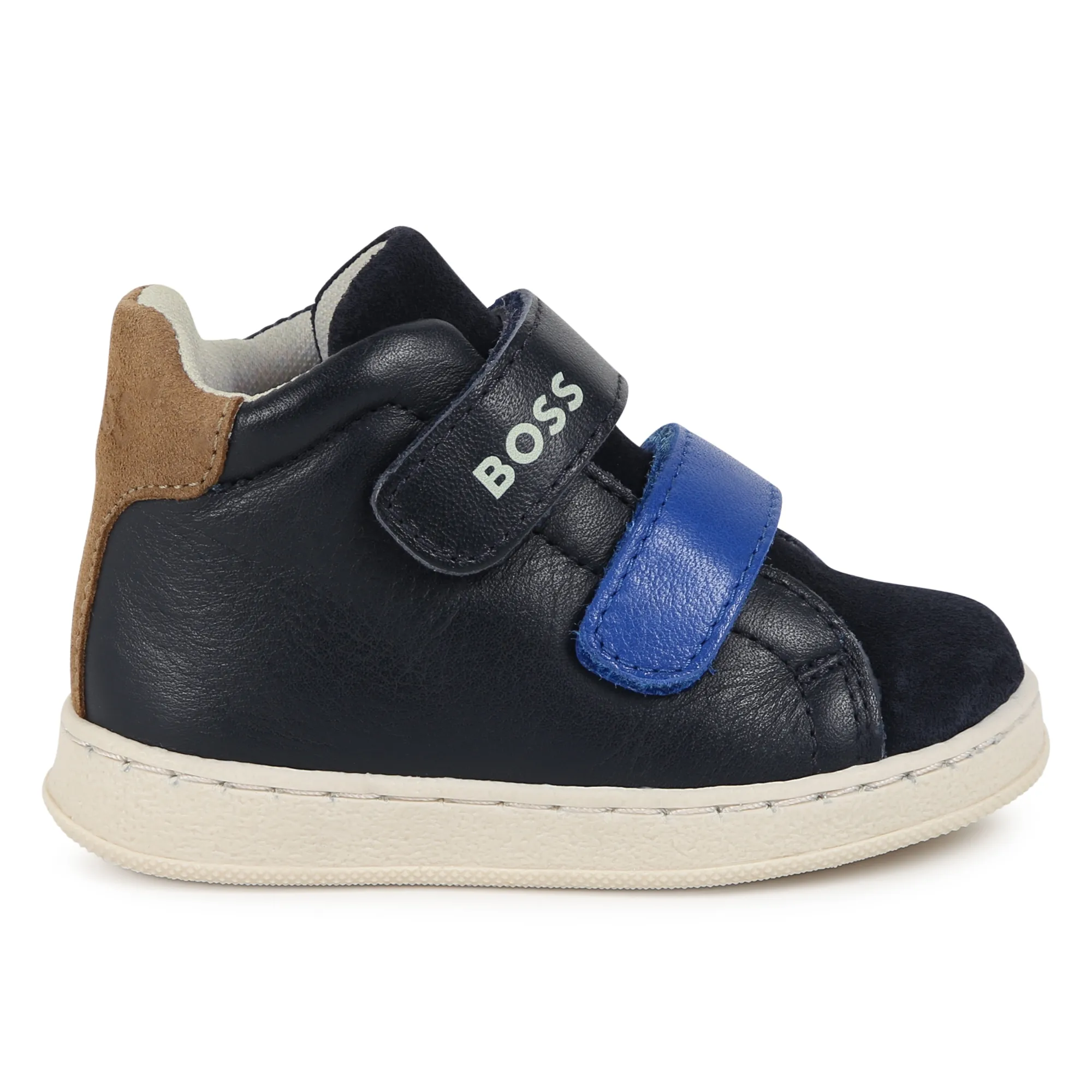 BOSS Zapatillas de piel y velcro