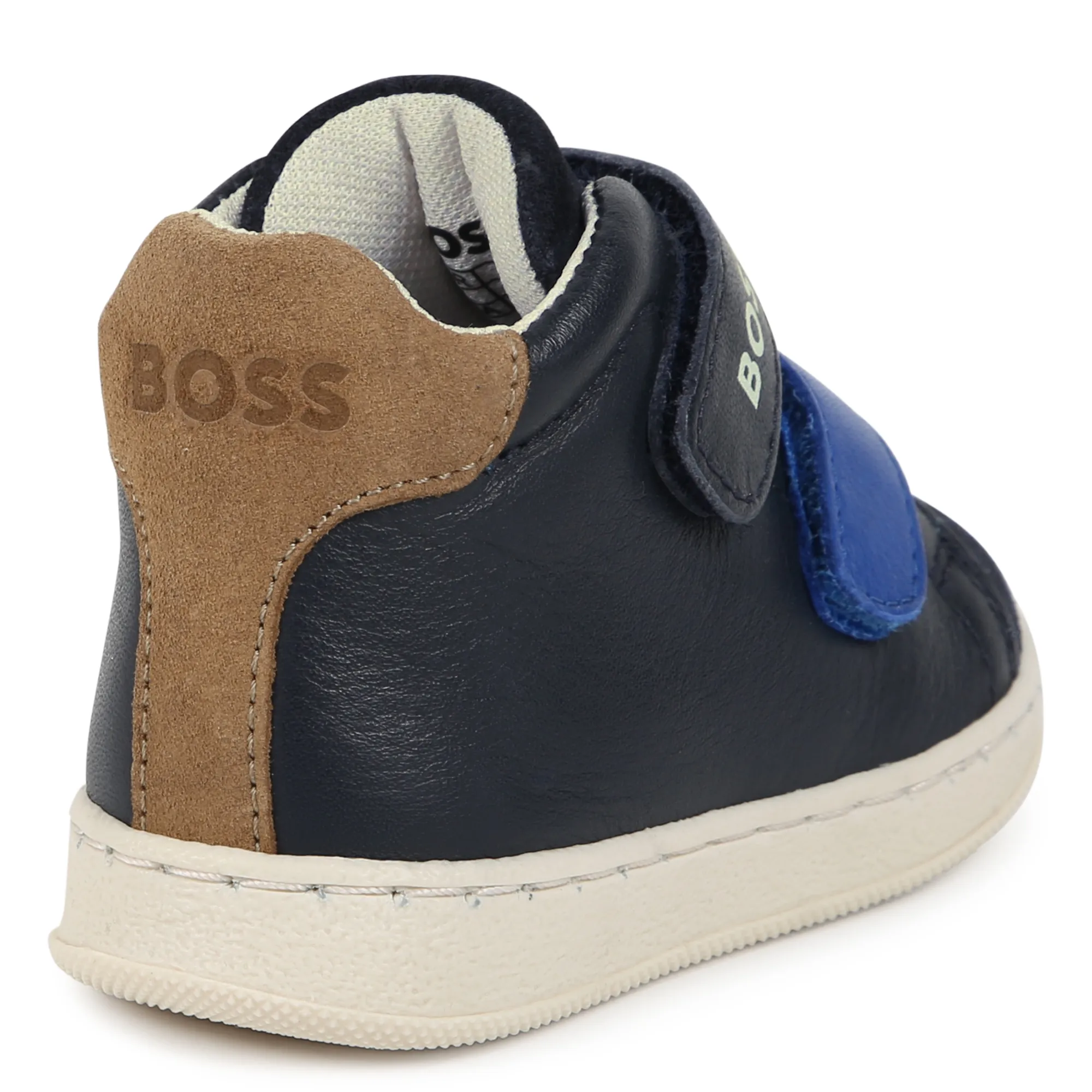 BOSS Zapatillas de piel y velcro