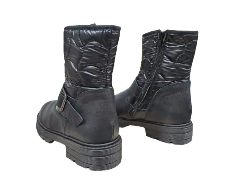 BOTA PLANA DE PIEL NENS EN COLOR NEGRO 4506-O