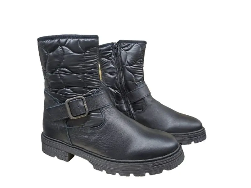 BOTA PLANA DE PIEL NENS EN COLOR NEGRO 4506-O