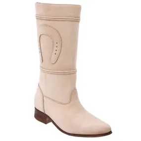 Botas de Escaramuza de Cuero Nobuck Original Color Beige WD-464