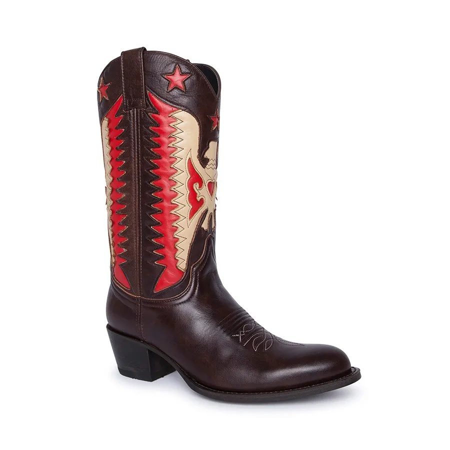 Botas Sendra 14144 Debora Western para mujer en cuero marrón