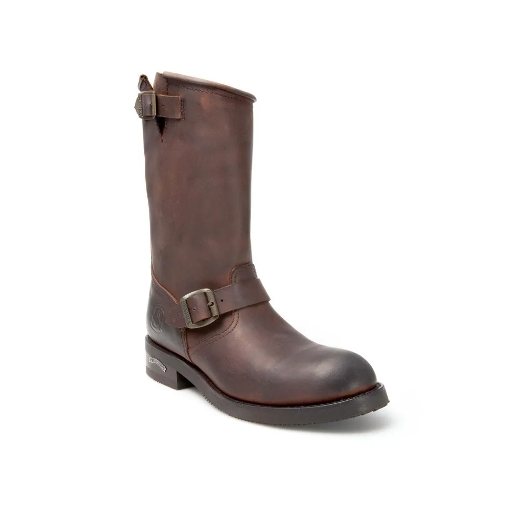 Botas Sendra 2944 Carol Motera para hombre en cuero marrón con 2 hebillas