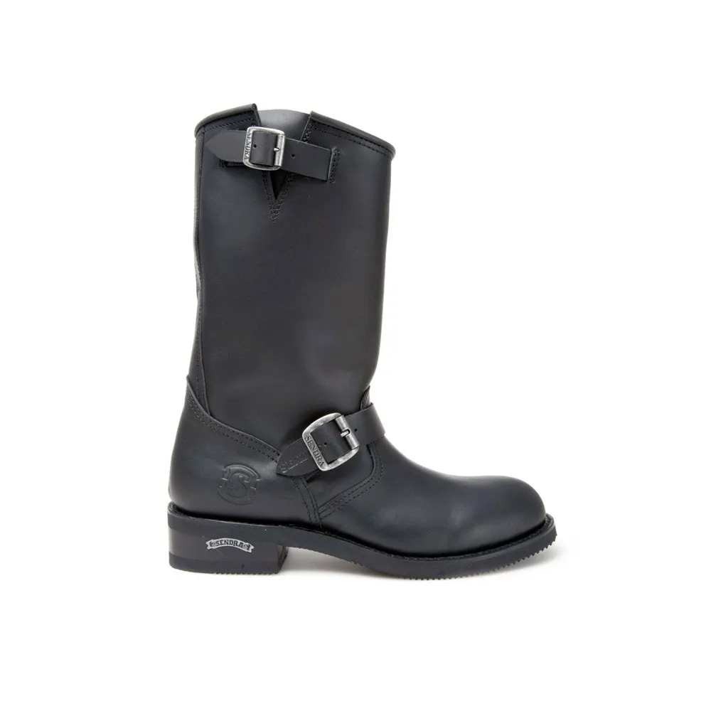 Botas Sendra 2944 Carol Motera para hombre en cuero negro con 2 hebillas