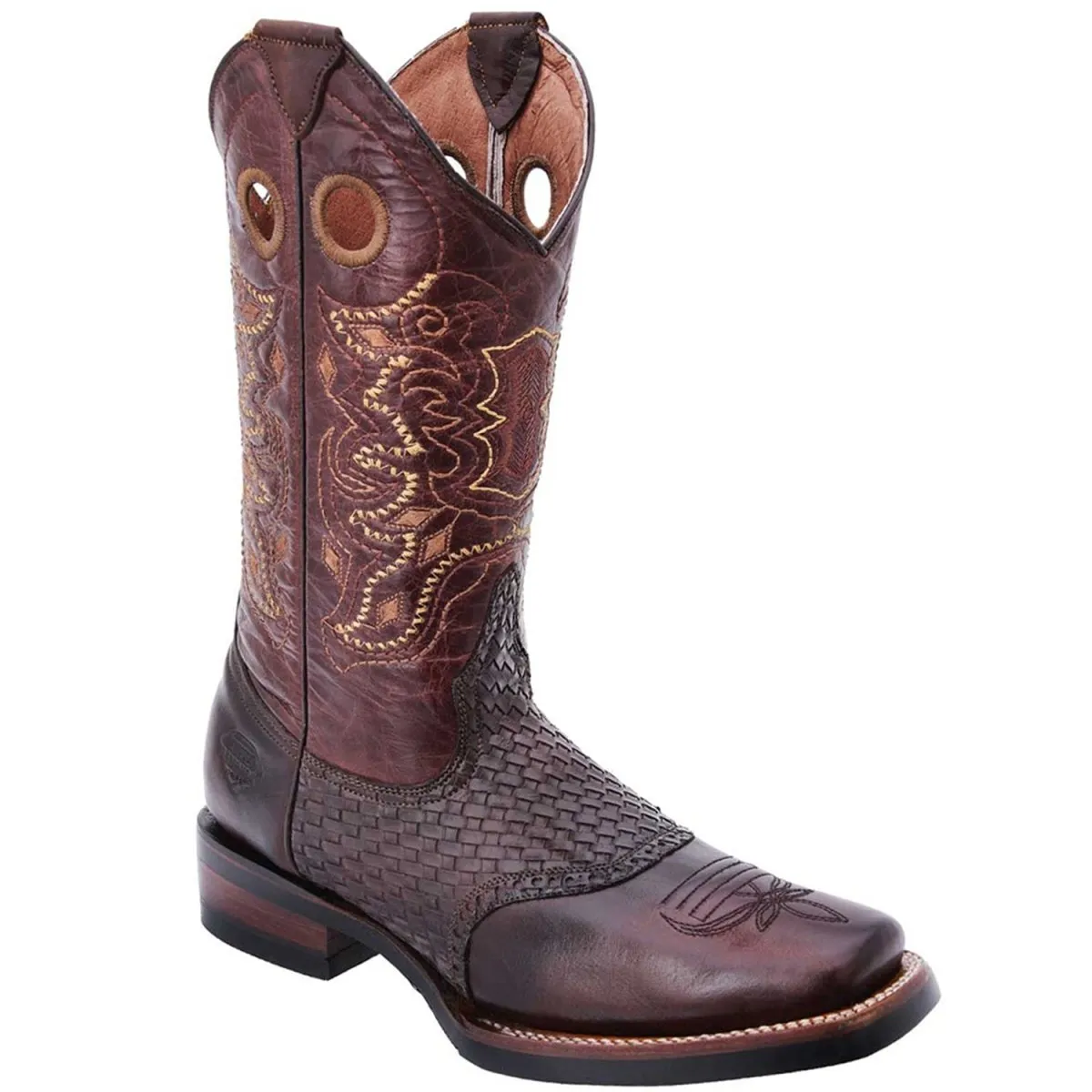 Botas Vaqueras de Cuero Antifaz Petatillo Horma Rodeo WD-329