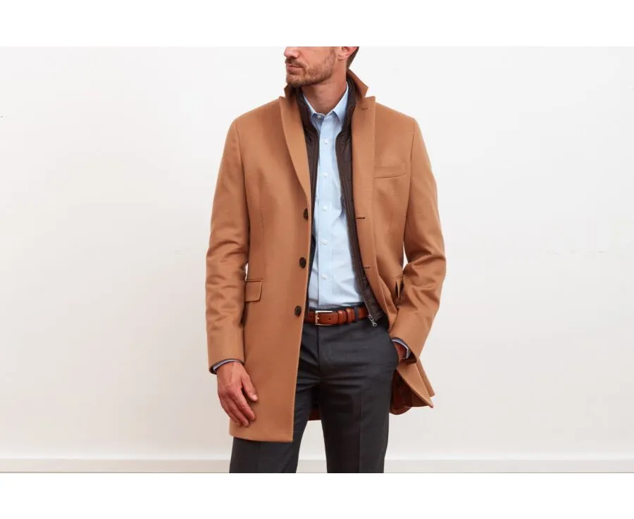 Camel Men's wool/cashmere wool coat - HONORÉ II