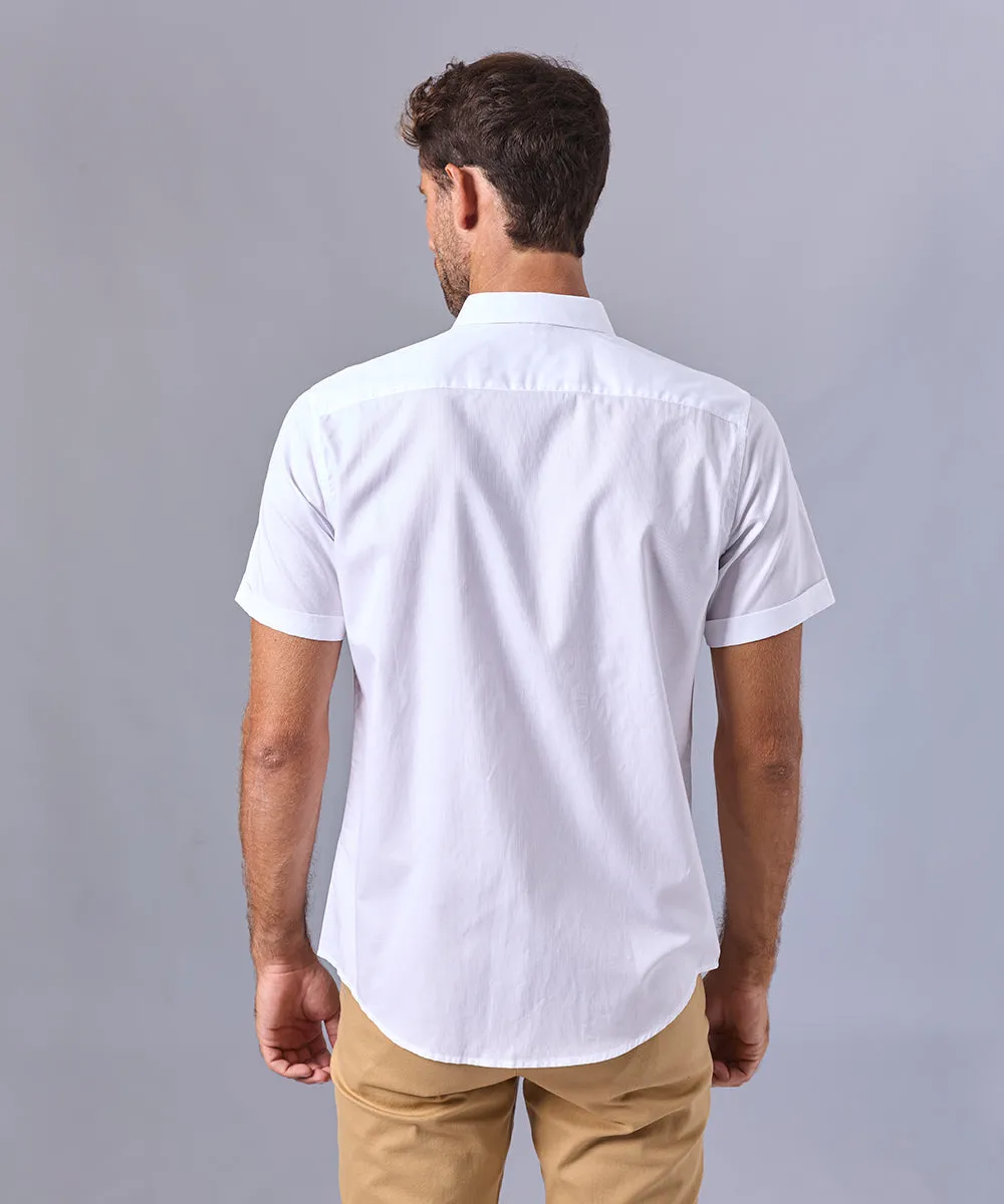 CAMISA MANGA CORTA PECHERA OJAL CLASSIC FIT BLANCO OI24