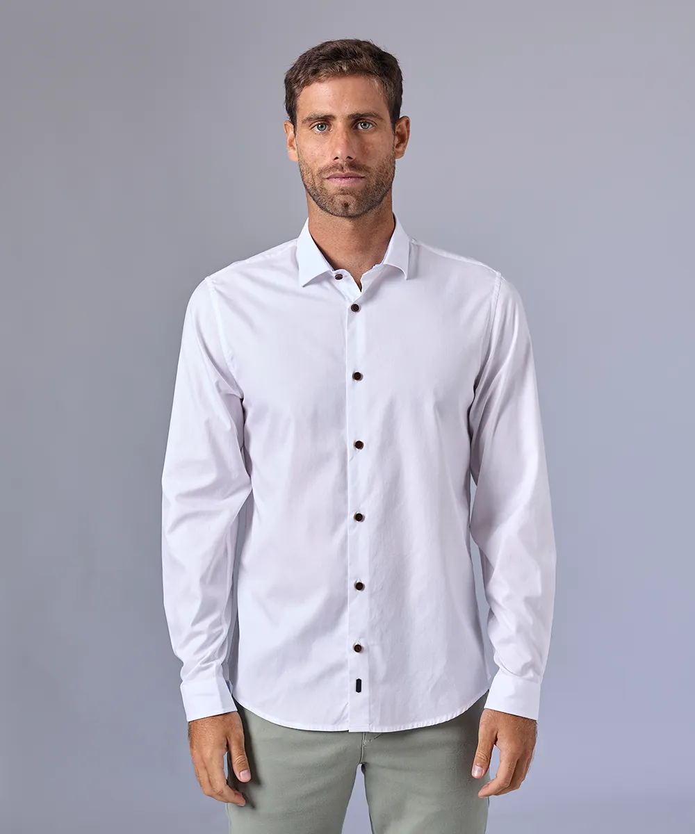 CAMISA MANGA LARGA OXFORD CUELLO SPREAD CLASSIC FIT BLANCO OI24