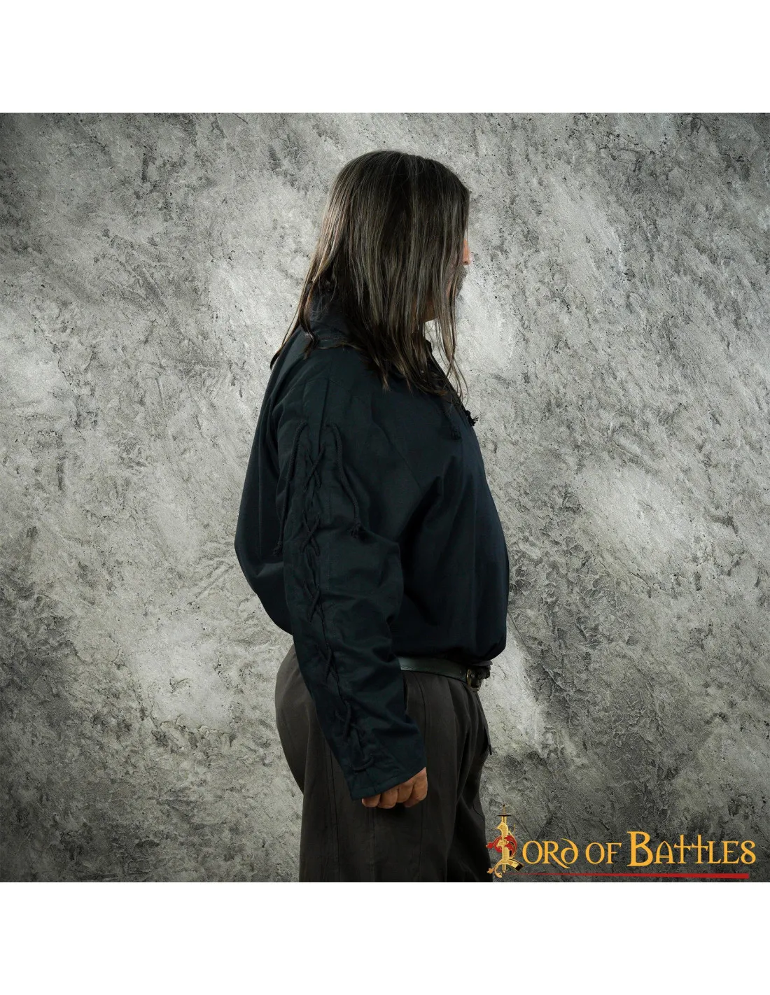 Camisa medieval Thor para hombres, color crema