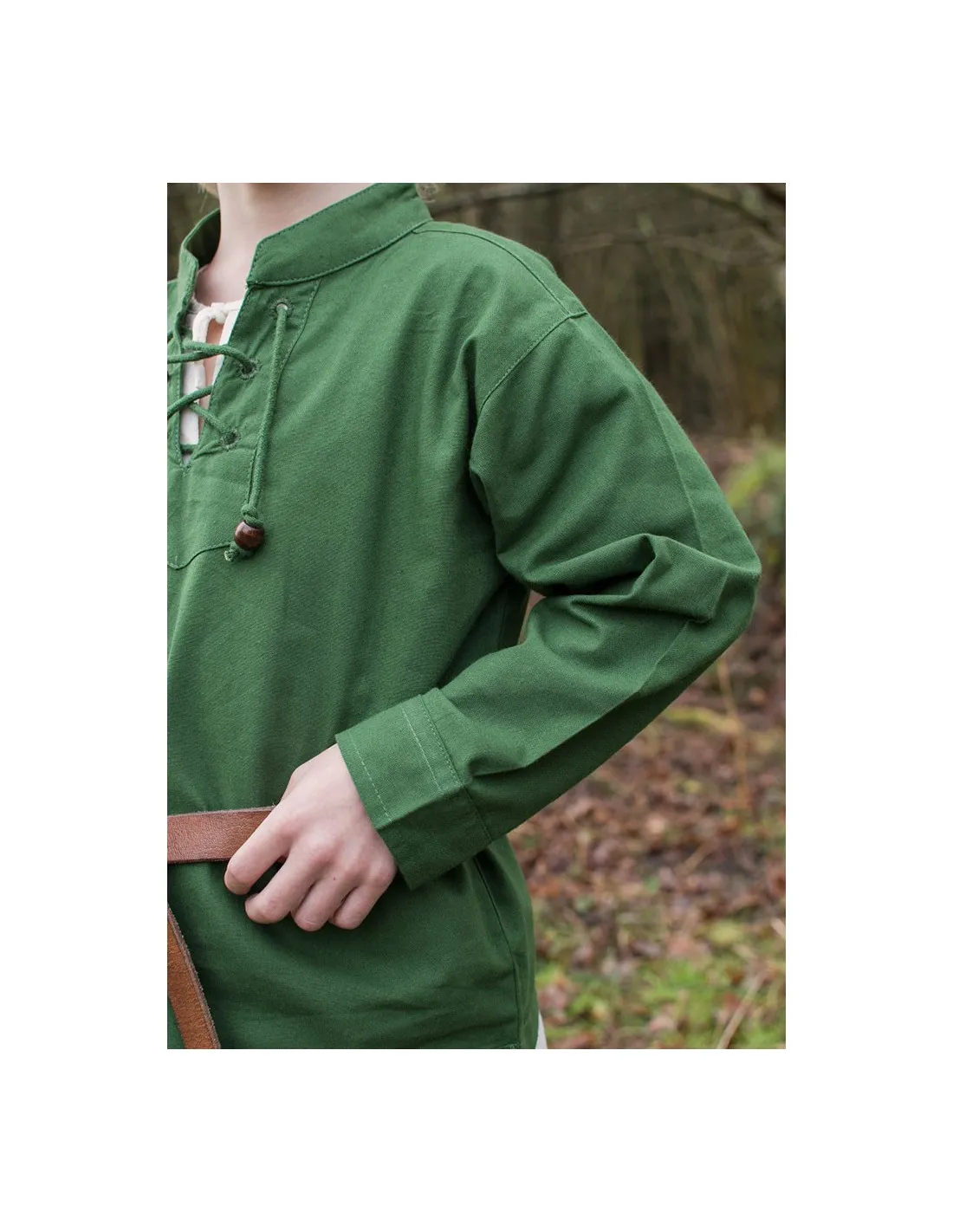 Camisa medieval verde para niño, Colin