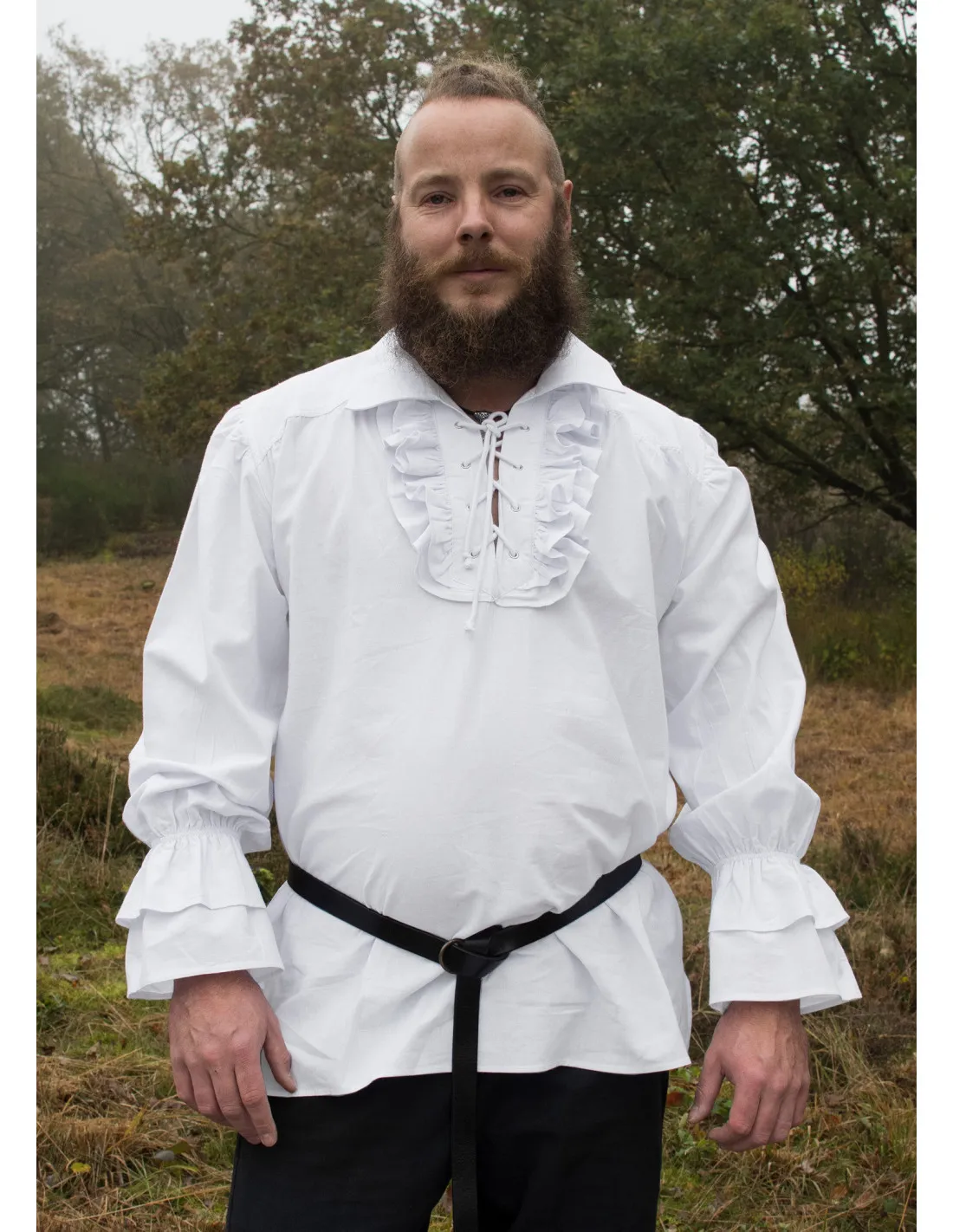 Camisa medieval y pirata Henry blanca