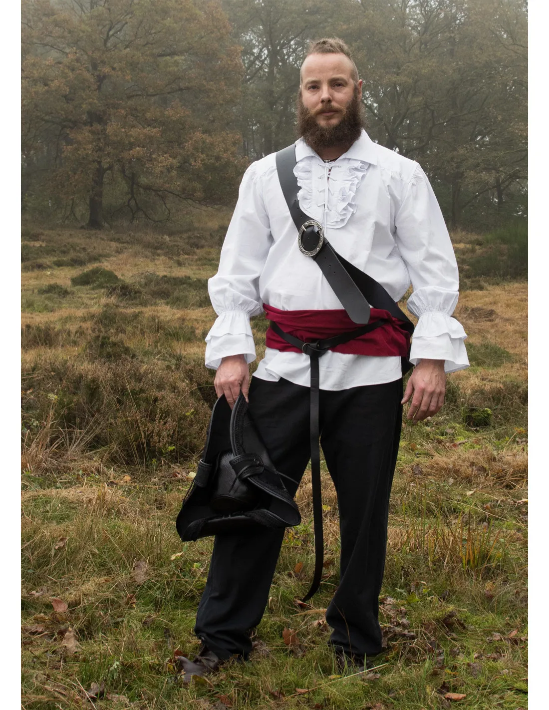 Camisa medieval y pirata Henry blanca