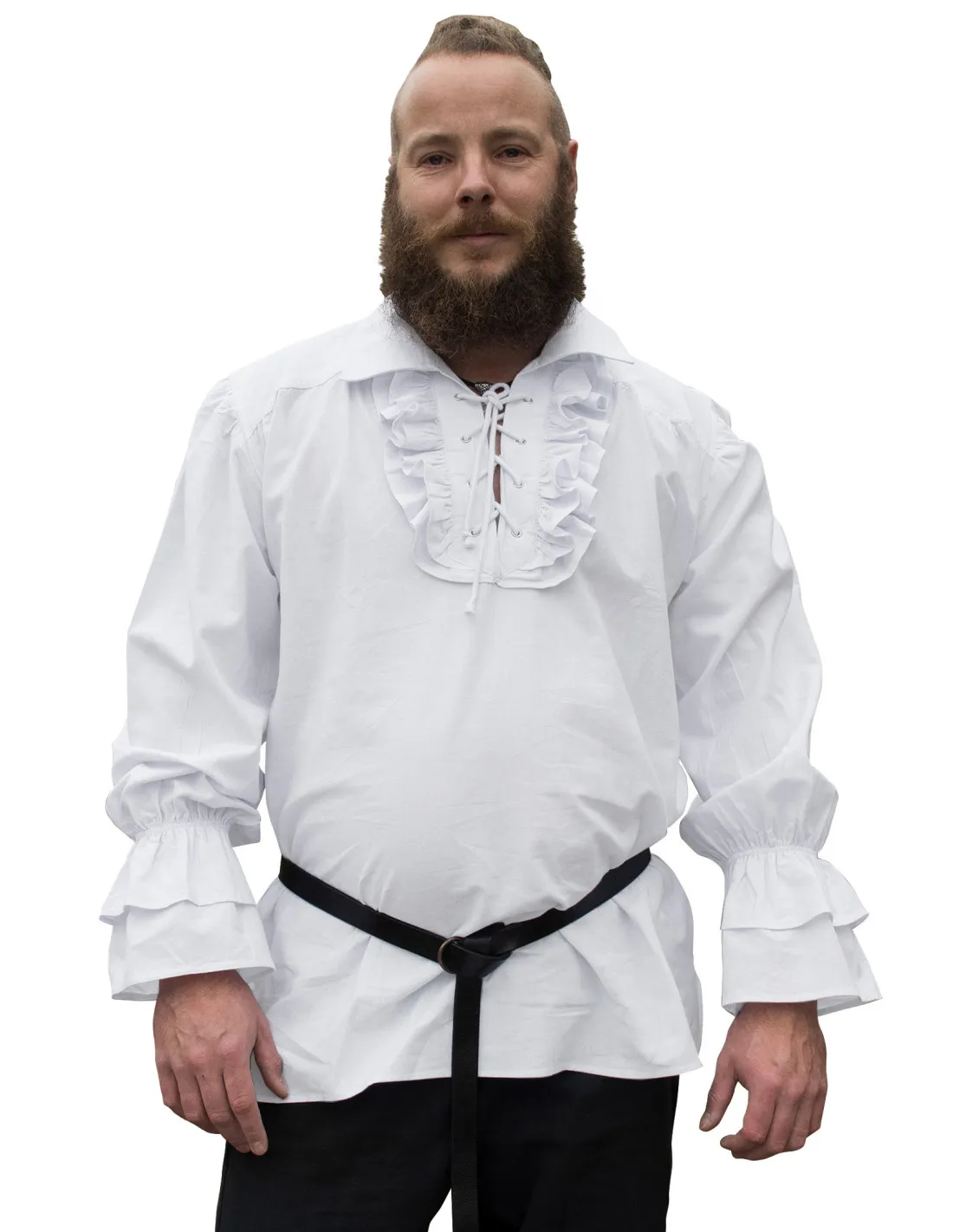 Camisa medieval y pirata Henry blanca