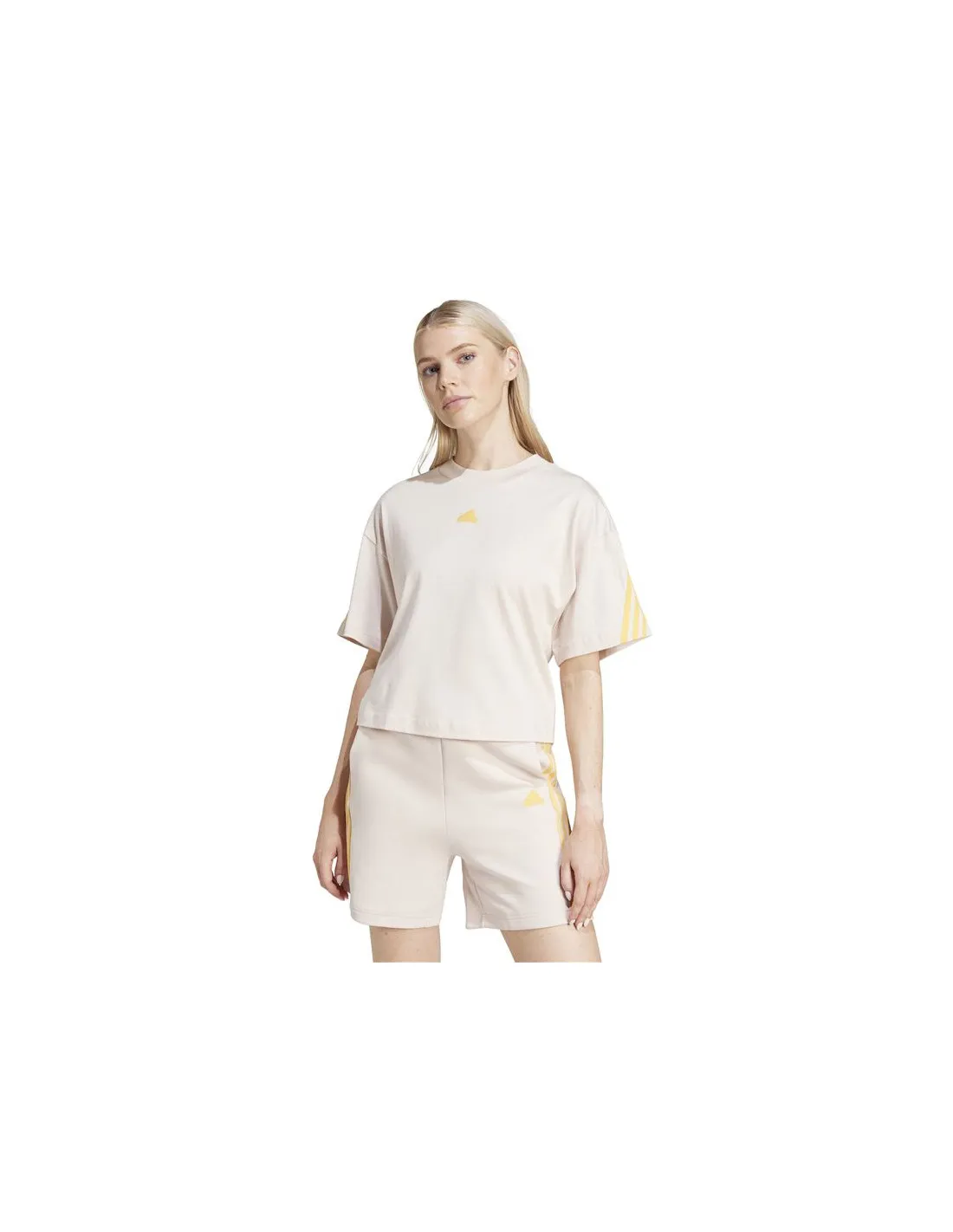 Camiseta adidas Future Icons 3Bandas Mujer Beige