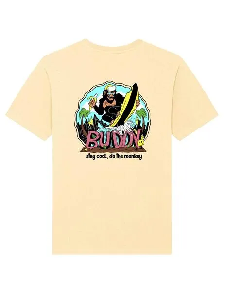 Camiseta Buddy Monkey amarilla para hombre